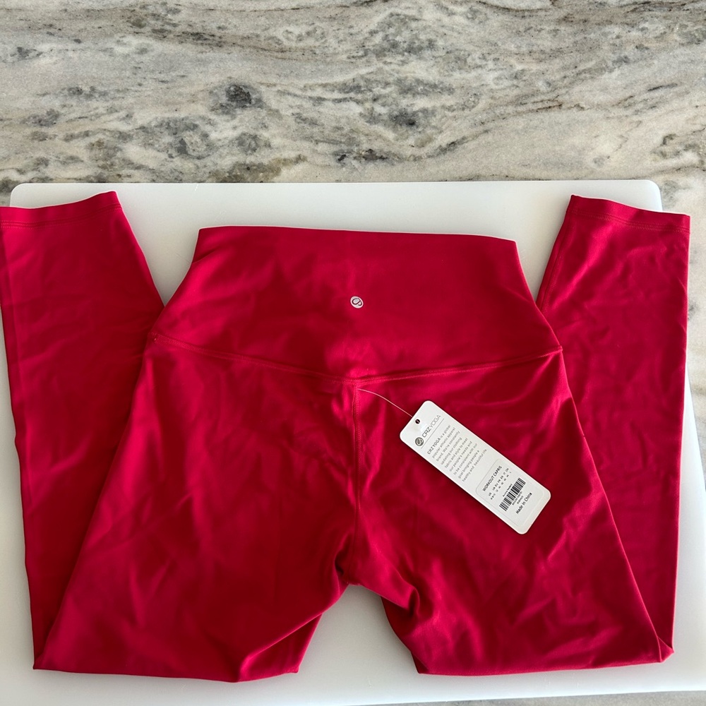 CRZ YOGA Vibrant Red Leggings NWT